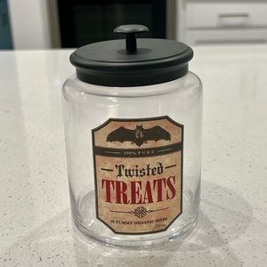 NEW! Twisted Treats Halloween Glass Jar with Lid